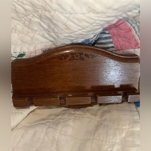 Vintage Wooden Floral Spoon or Napkin Display Holder